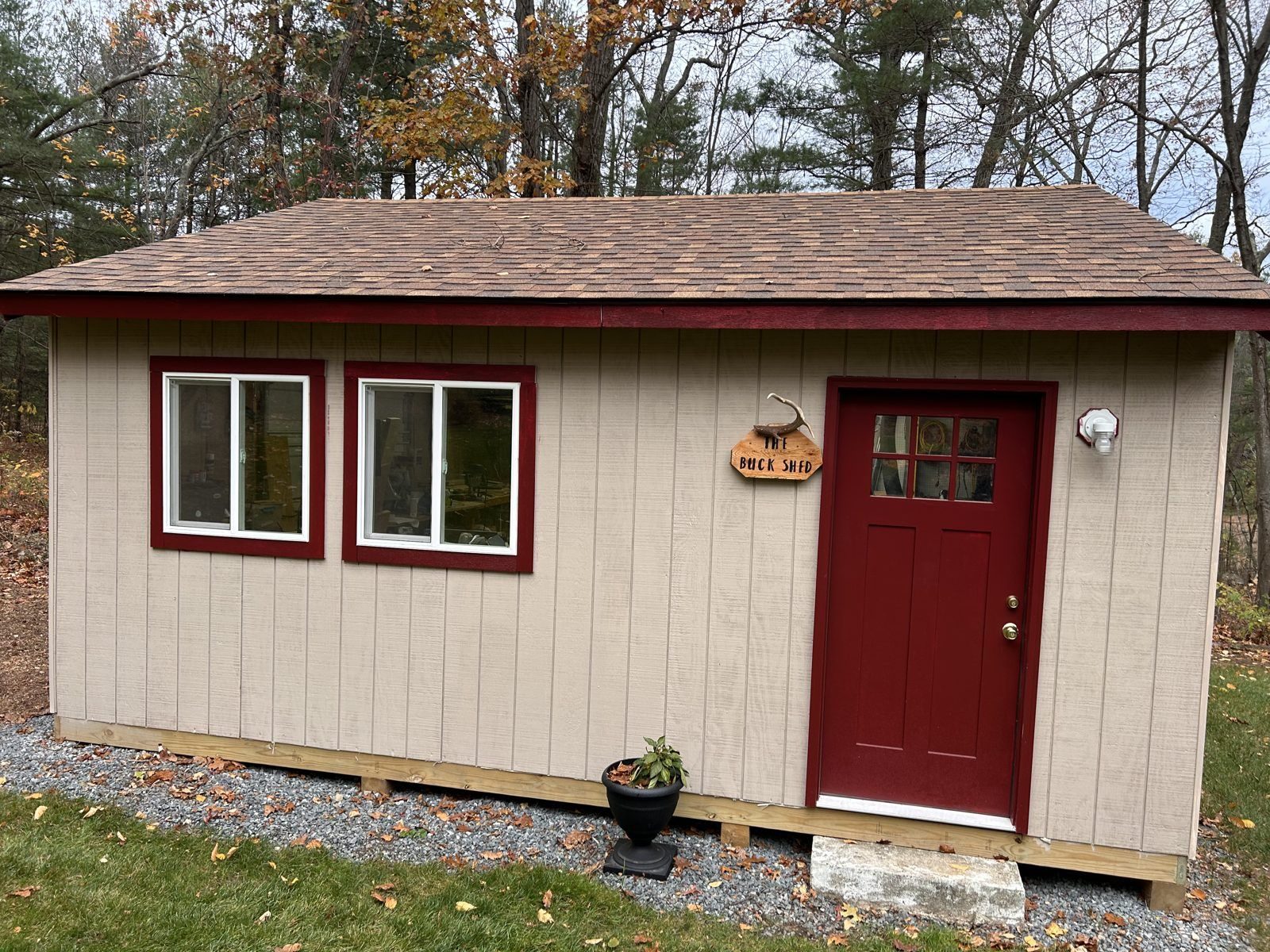 The Buck Shed workshop, finished and ready